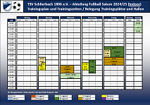 Trainingsplan und Platzbelegung 2024 Indoor